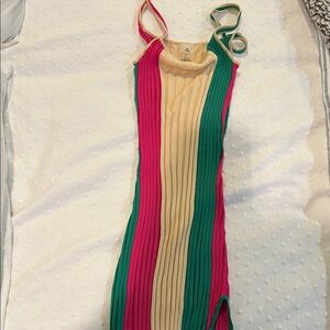 Colorful Striped Sleeveless Dress